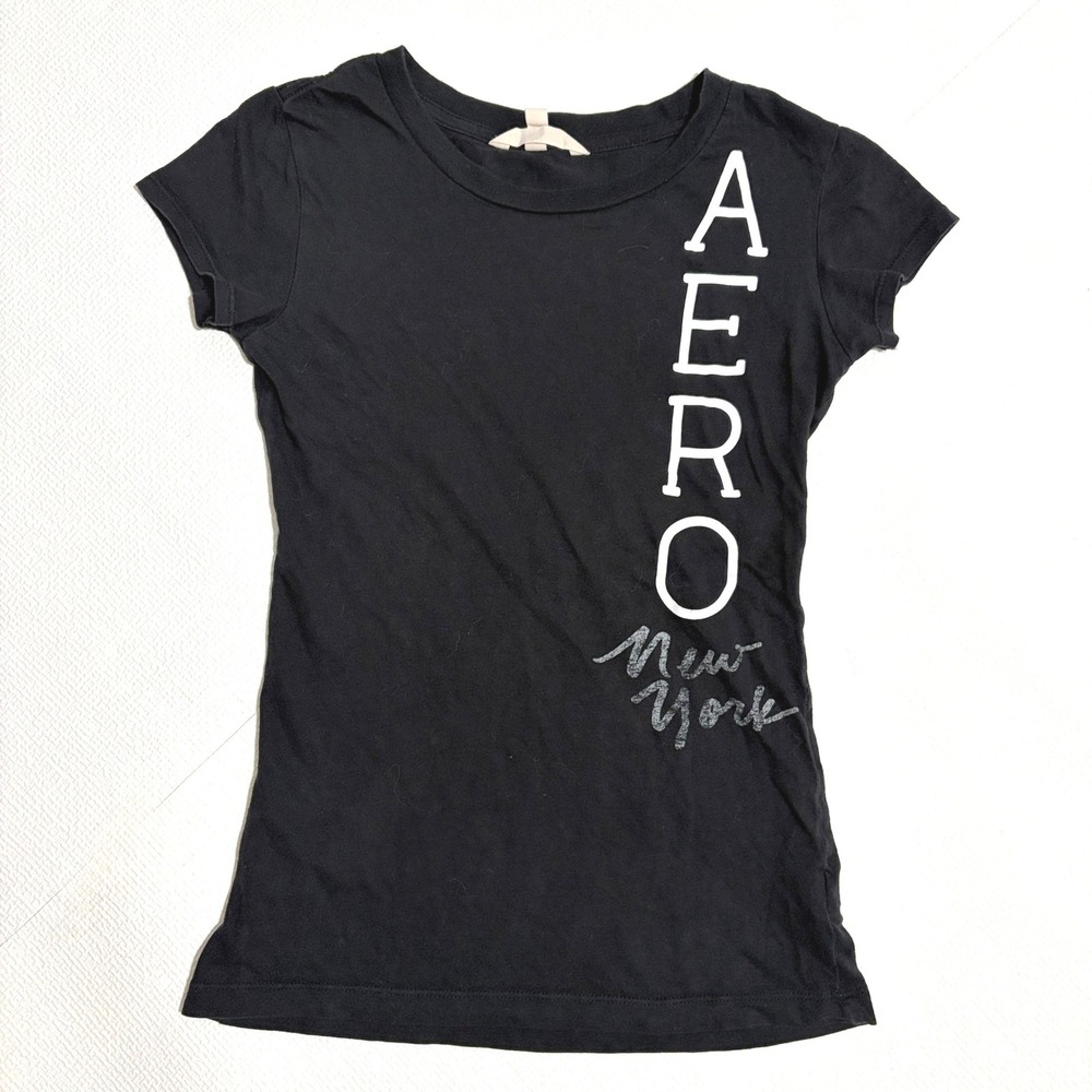 Aeropostale T-Shirt Graphic Logo New York Small Black
